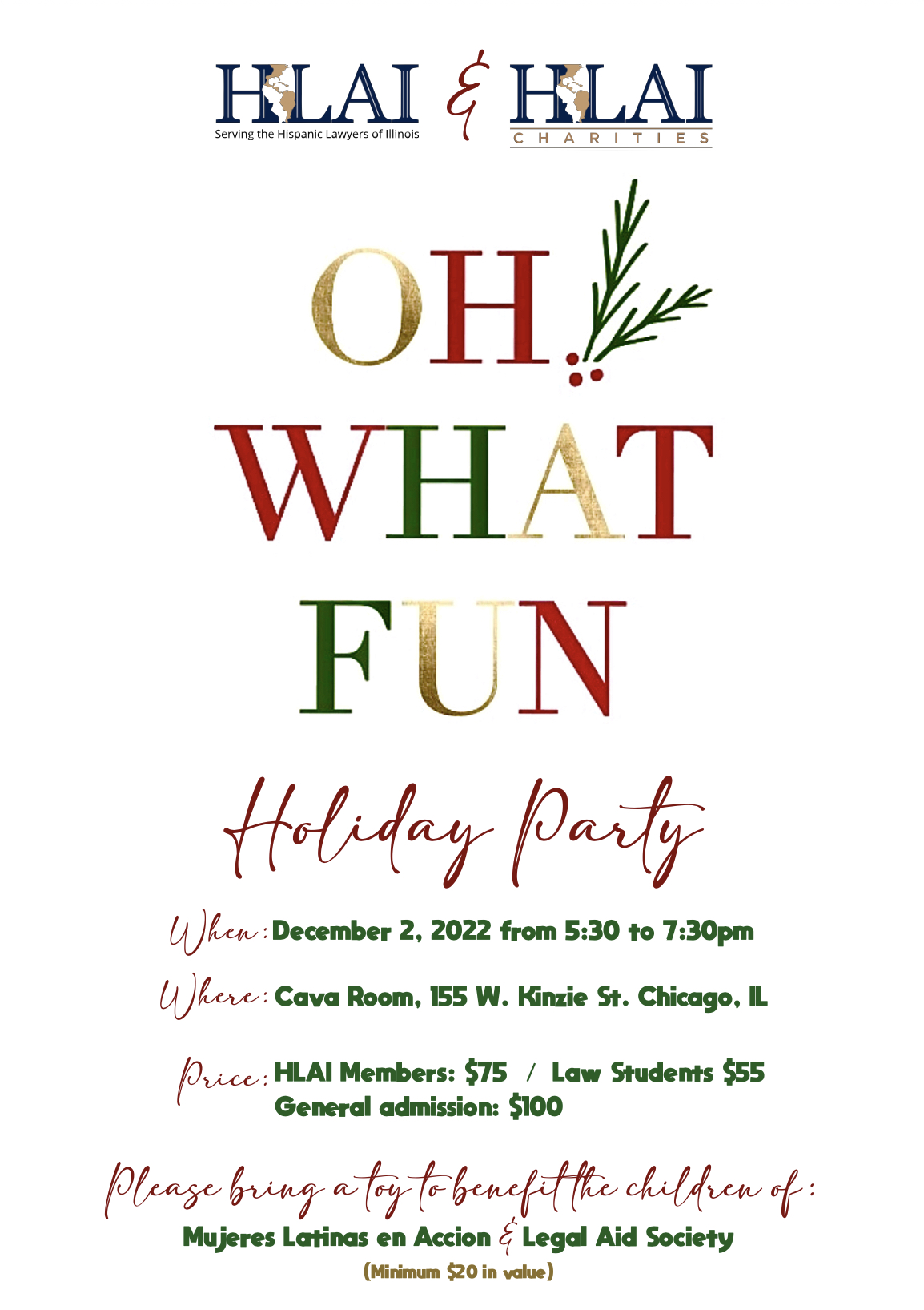 2022 HLAI & HLAI CHARITIES HOLIDAY PARTY